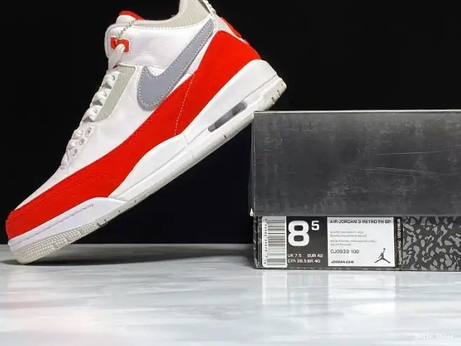 Bmlin CJ0939-100 White Air University Jordan Retro Tinker Red 3 0602